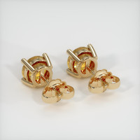 1.21 Ct.Tw. Orangish Yellow Sapphire Earrings, 14K Yellow Gold 4
